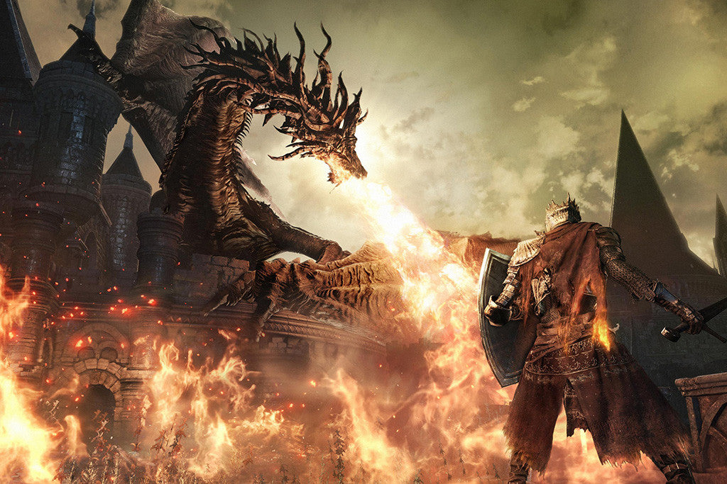Dark Souls 3 III Dragon Poster