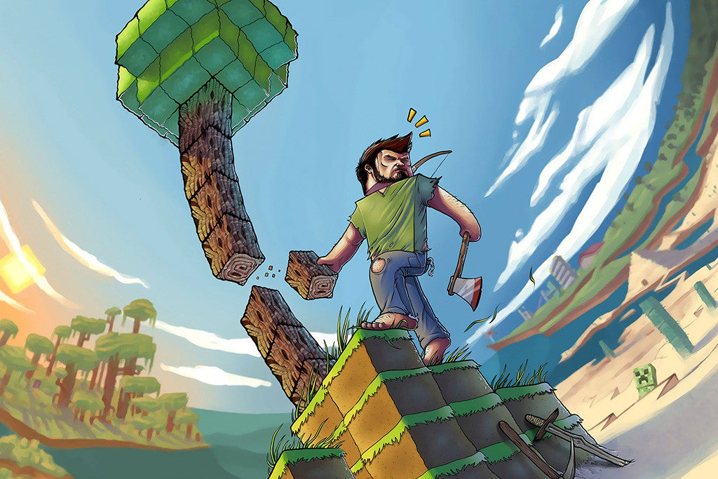 Minecraft Woodcutter Poster