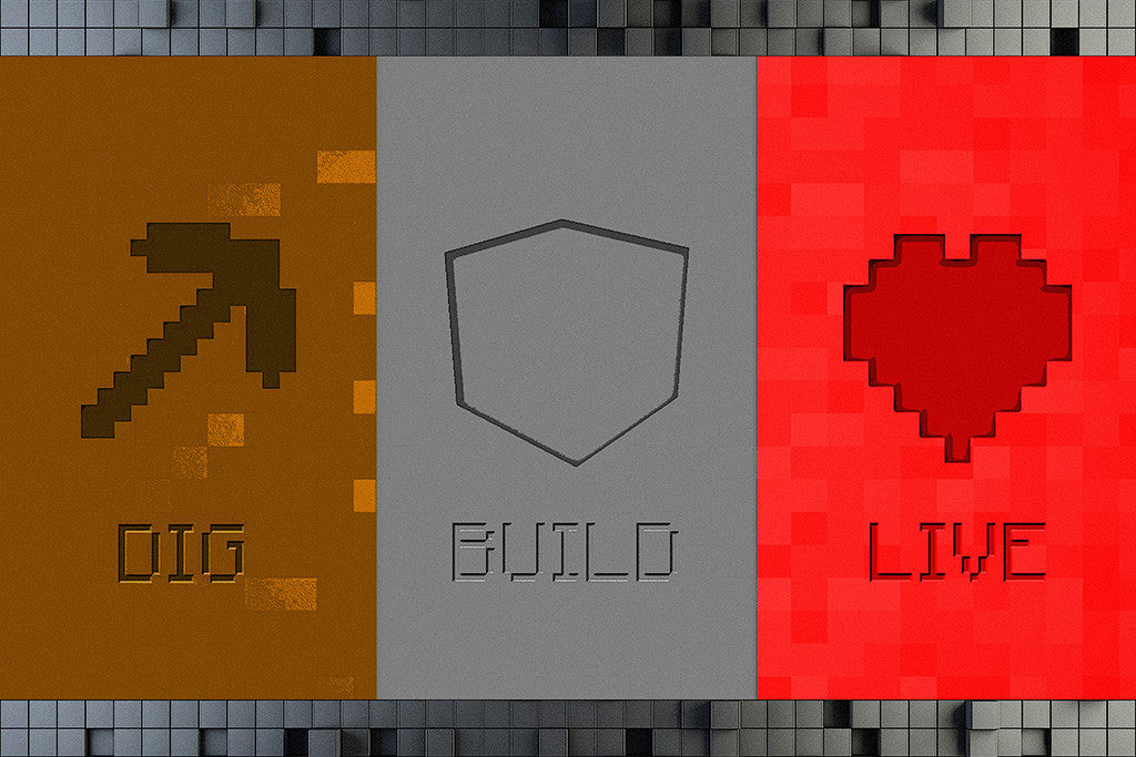 Minecraft Dig Build Live Poster