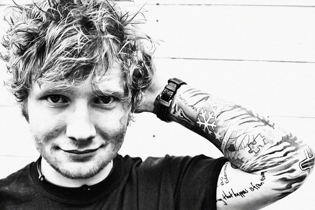 Ed Sheeran Black and White Poster
