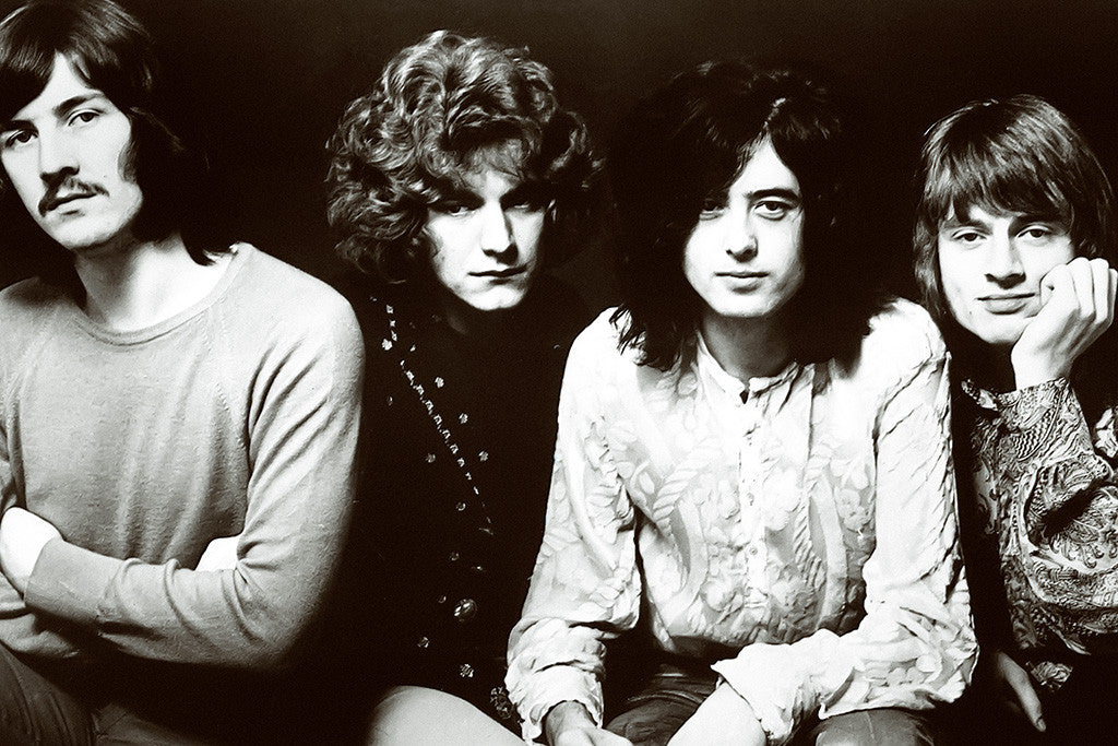Led Zeppelin Black and White Poster