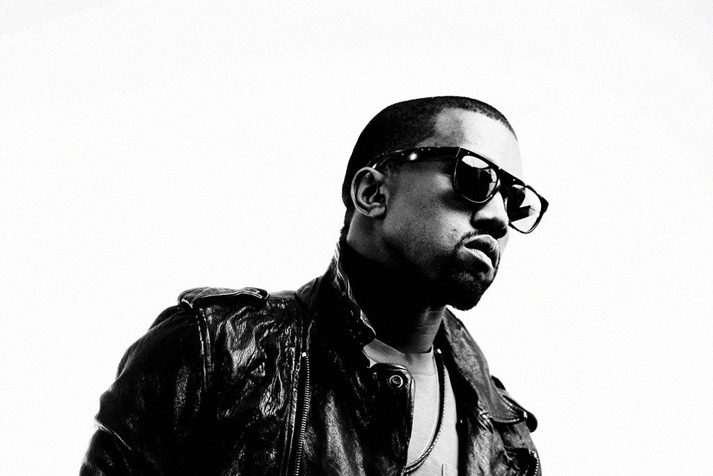 Kanye West Black and White Poster