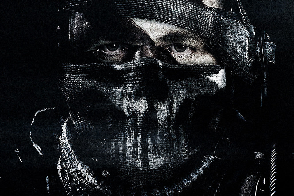 Call of Duty Ghosts Soldier Mask Face Poster