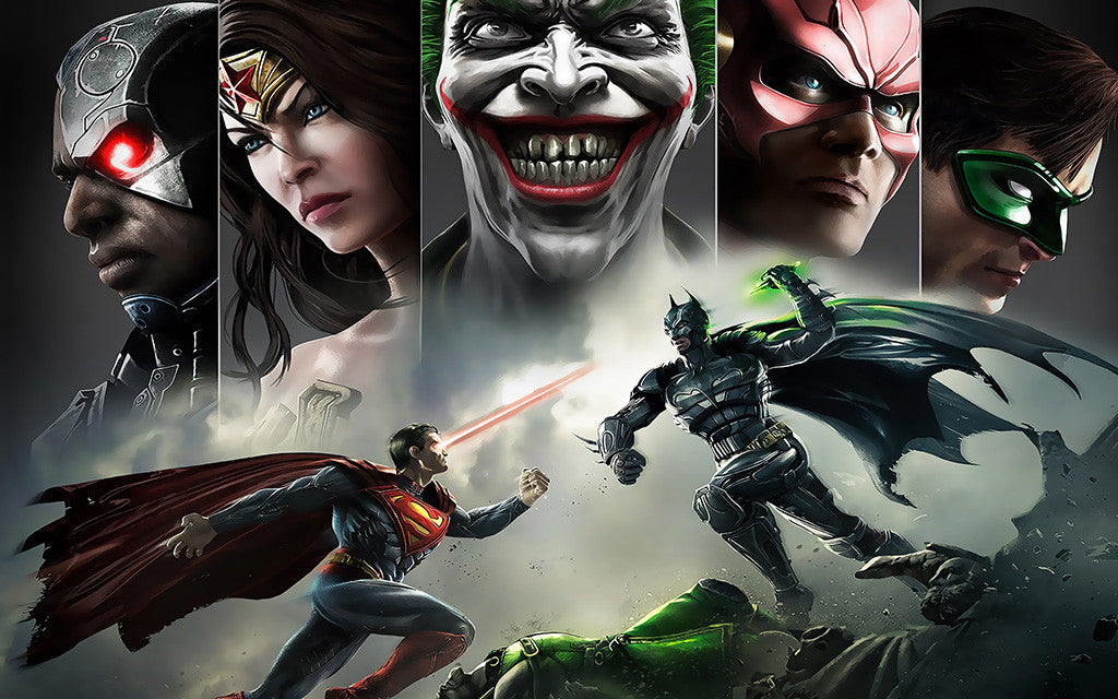 Injustice Gods Among Us Joker Batman Superman Wonder Woman Green lantern Flash Poster