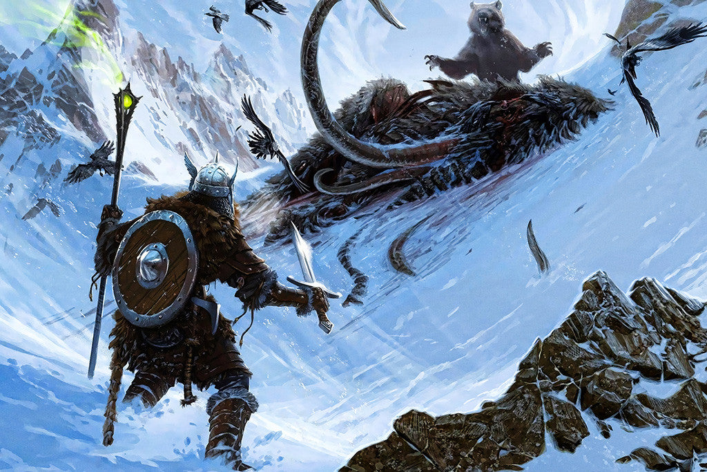 The Elder Scrolls V Skyrim Warrior vs Bear Poster