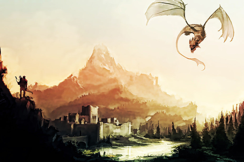Elder Scrolls Dragon Poster