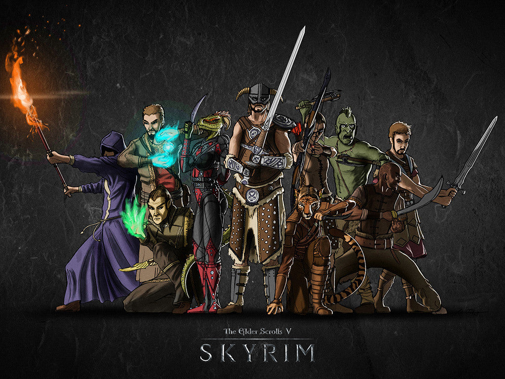 ekstremt at ringe ulovlig The Elder Scrolls V 5 Skyrim Characters Poster – My Hot Posters