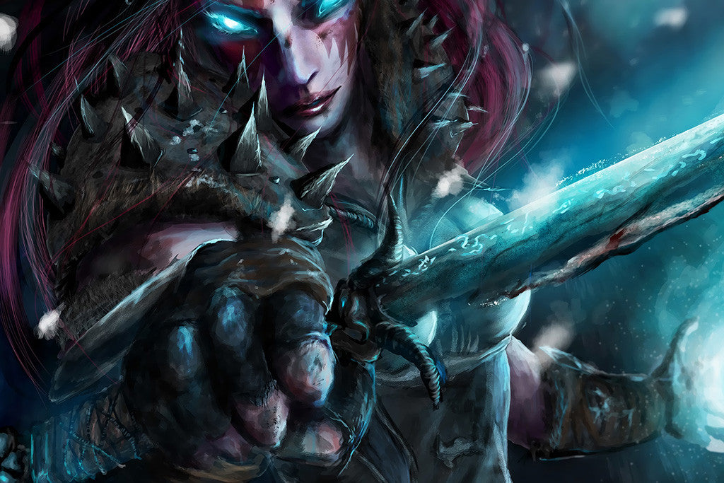 World of Warcraft Wrath of the Lich King Girl Warrior Poster