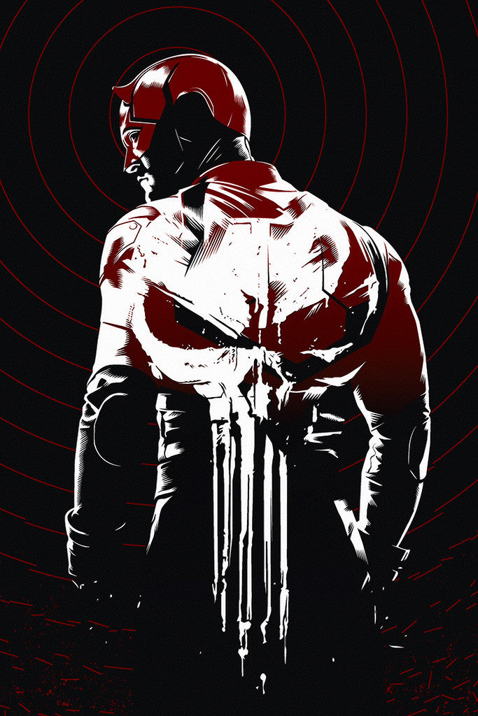 Daredevil Punisher Logo Comics Poster