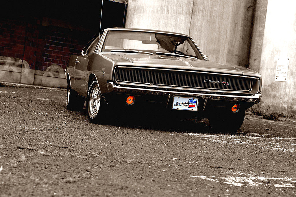 Dodge Charger RT Retro Vintage Classic Muscle Car Poster