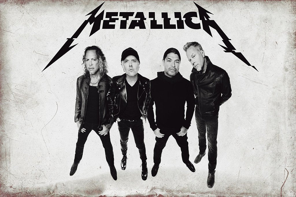 Metallica 2017 Black and White Art Poster