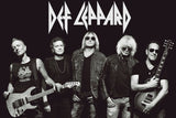 Def Leppard Black and White Poster