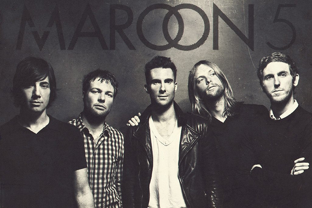 Maroon 5 Black and White Poster