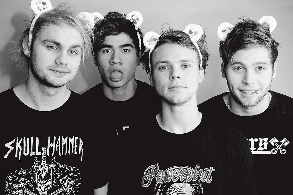 5 Seconds of Summer Pop Punk Black and White Poster