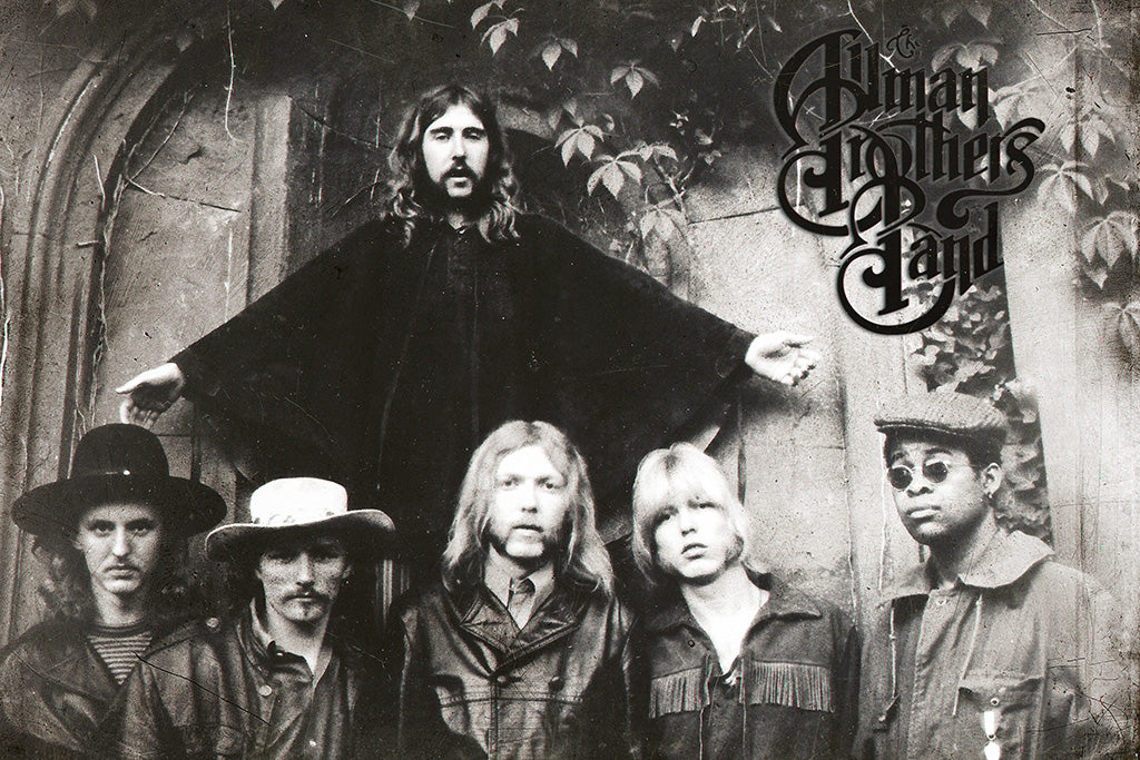 The Allman Brothers Band Black and White Poster