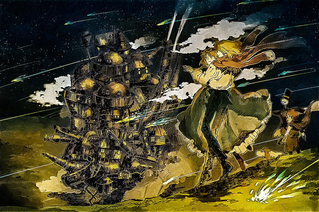 Howl No Ugoku Shiro Anime Art Poster