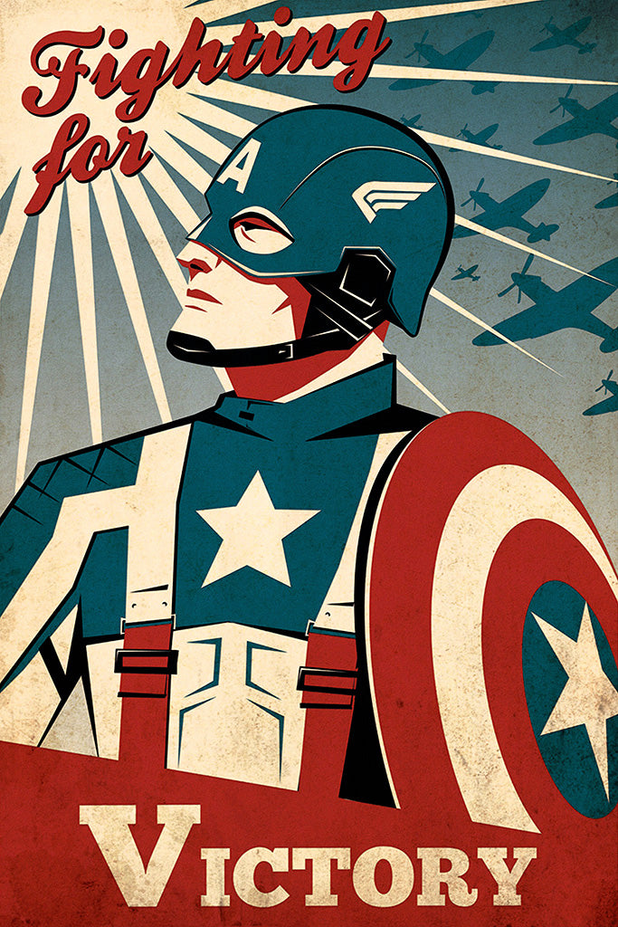 Military Propaganda Captain America Poster