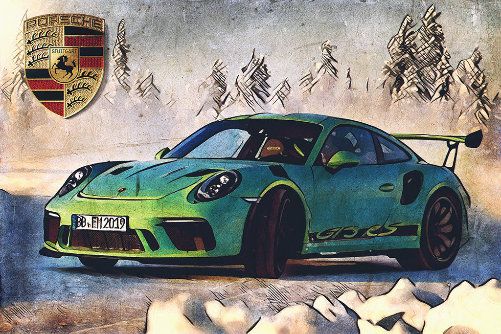 Automobilist | Porsche 911 RS - Black - Limited Poster | Standard Poster  Size