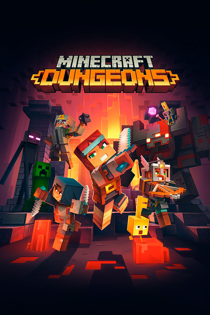 Minecraft Dungeons Video Game Poster