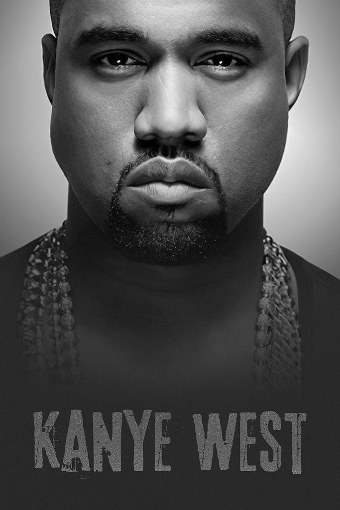 kanye west face black and white