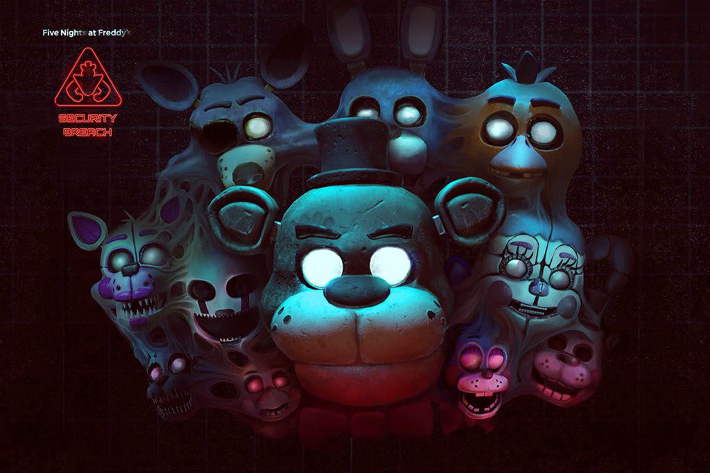 Five Nights Freddy Poster, Fnaf Poster Characters