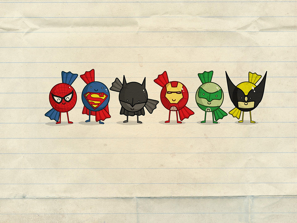 Green Lantern Batman Iron Man Spider Man Superman Wolverine Poster