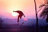 Skateboard Sunset Poster
