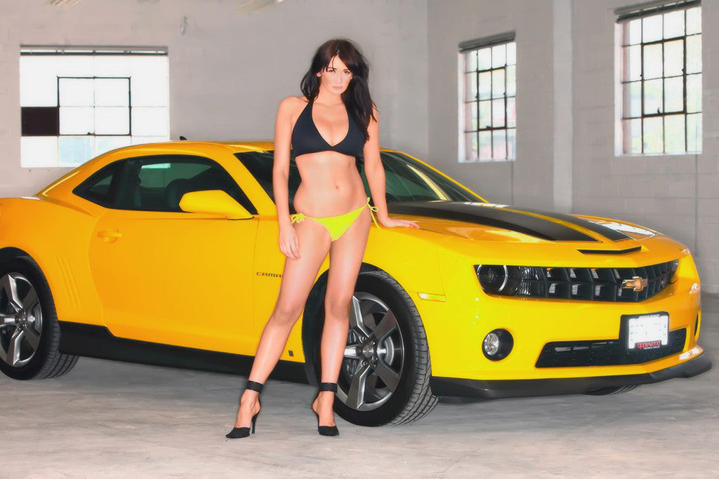 Chevrolet Camaro Hot Girl Car Poster