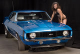 Retro Muscle Car Chevrolet Camaro SS Hot Girl Poster