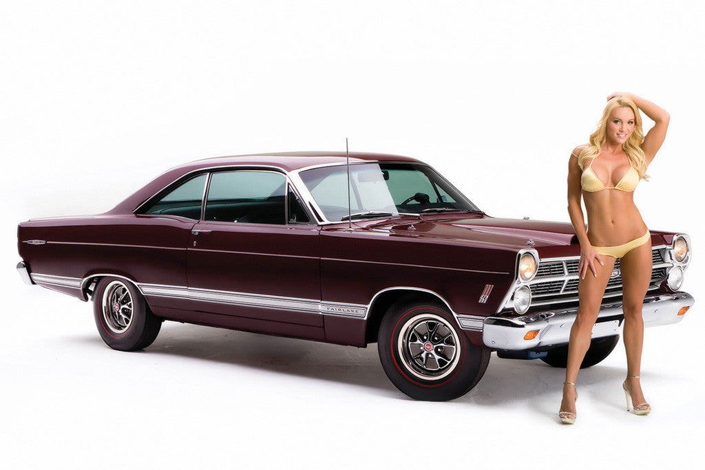 Ford Fairlane 427 Muscle Car Hot Girl Poster