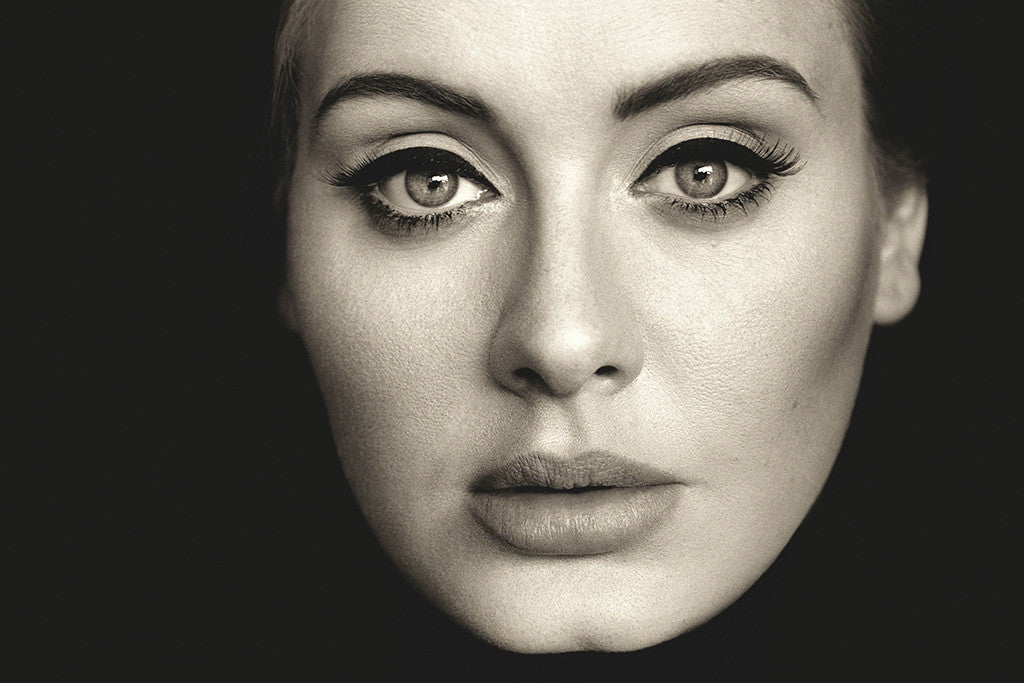 Adele 2016 Face Black White Poster