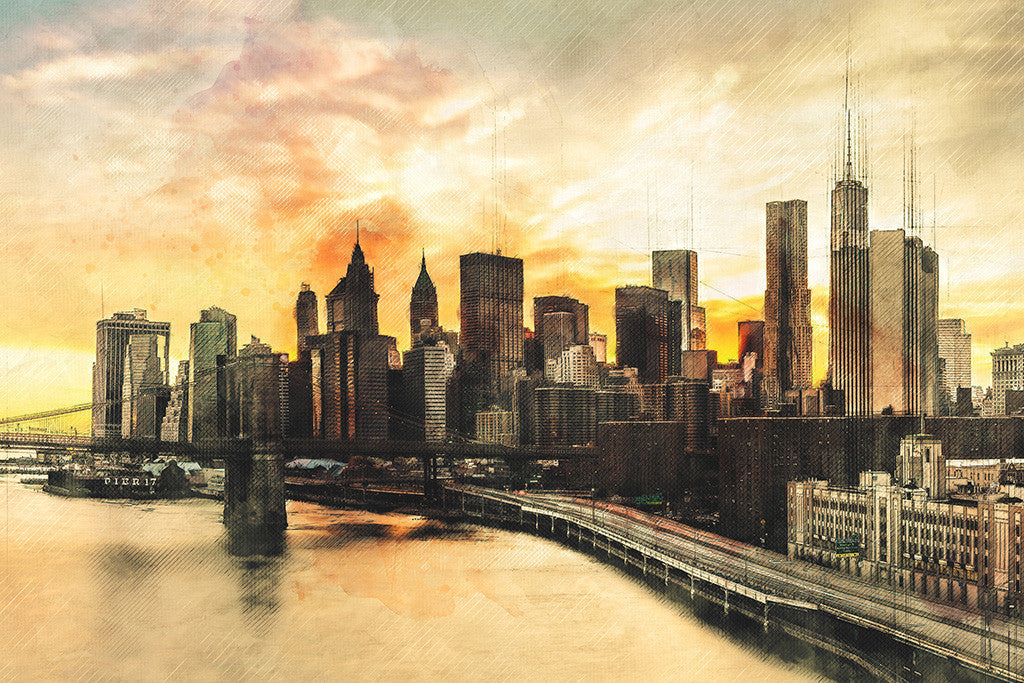 Brooklyn Bridge Manhattan New York USA Cityscape Poster