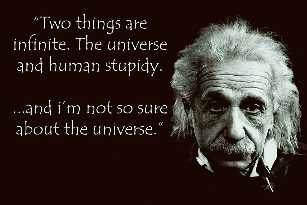 Albert Einstein Human Stupidity Quote Poster