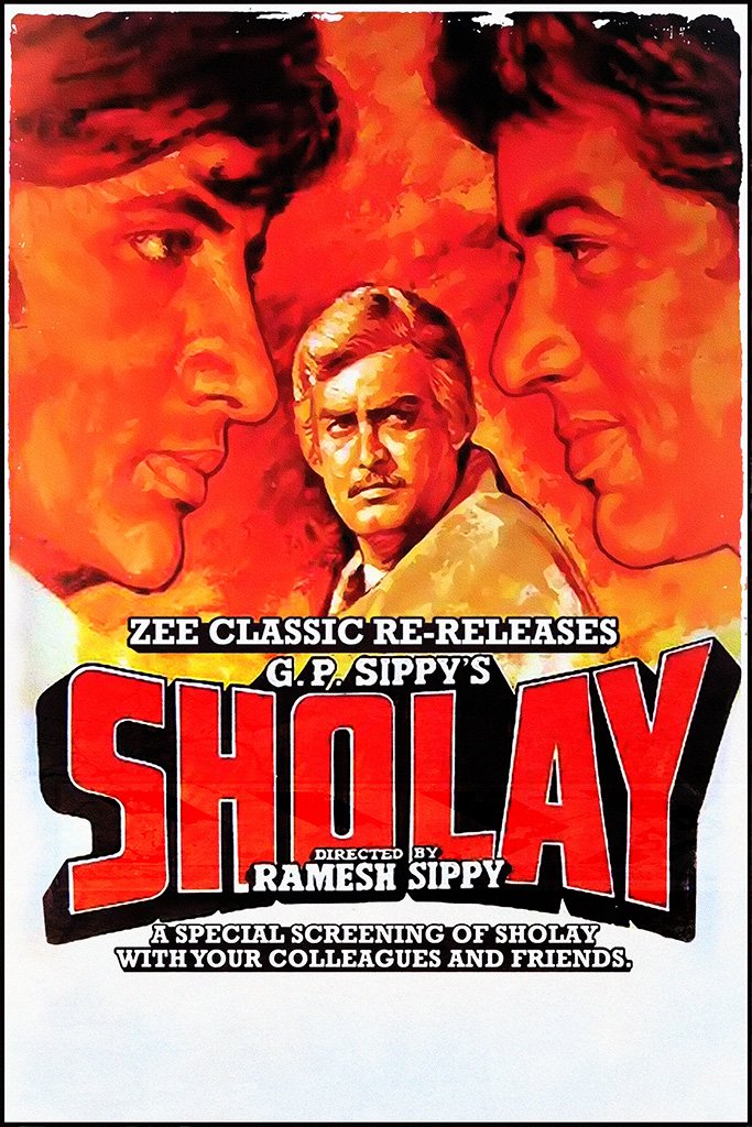 Sholay Bollywood Movie Poster