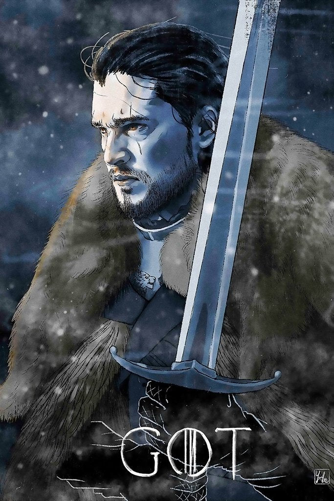 Game of Thrones Jon Snow Fan Art Poster