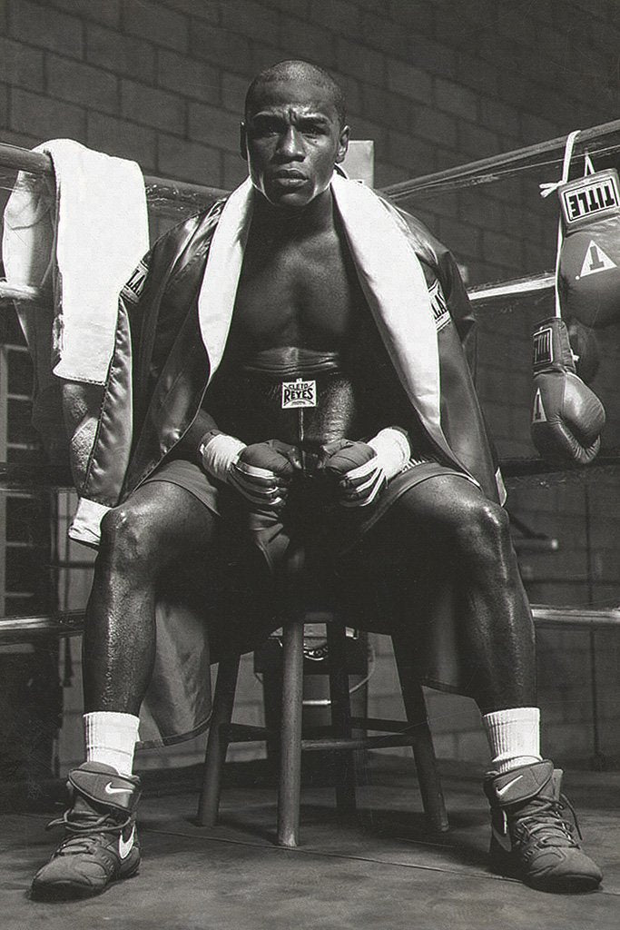 Floyd Mayweather Black and White Poster