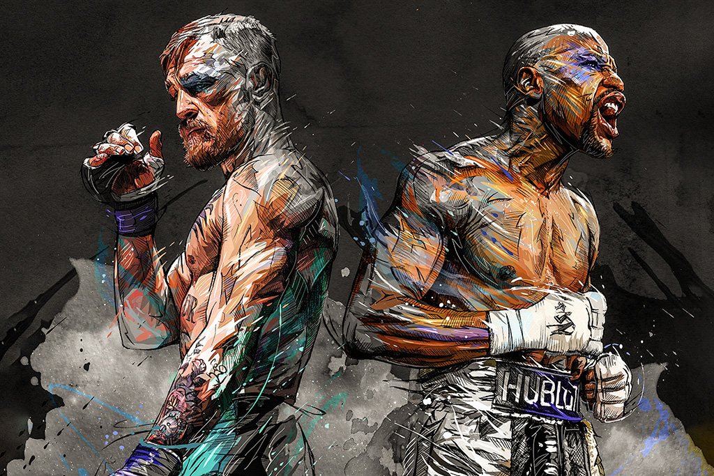 Floyd Mayweather vs Conor McGregor Art Poster