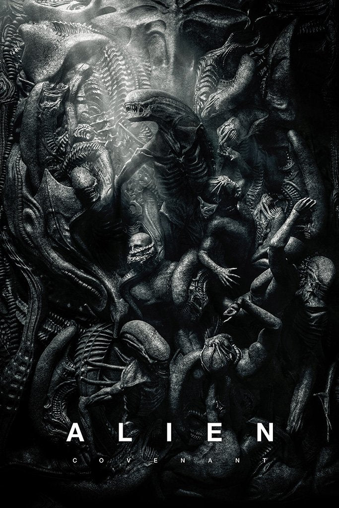 Alien Covenant Black and White Movie Poster