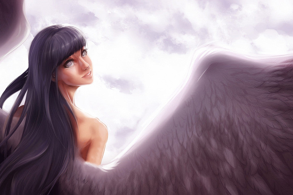 Hyuuga Hinata Angel Wings Naruto Anime Poster