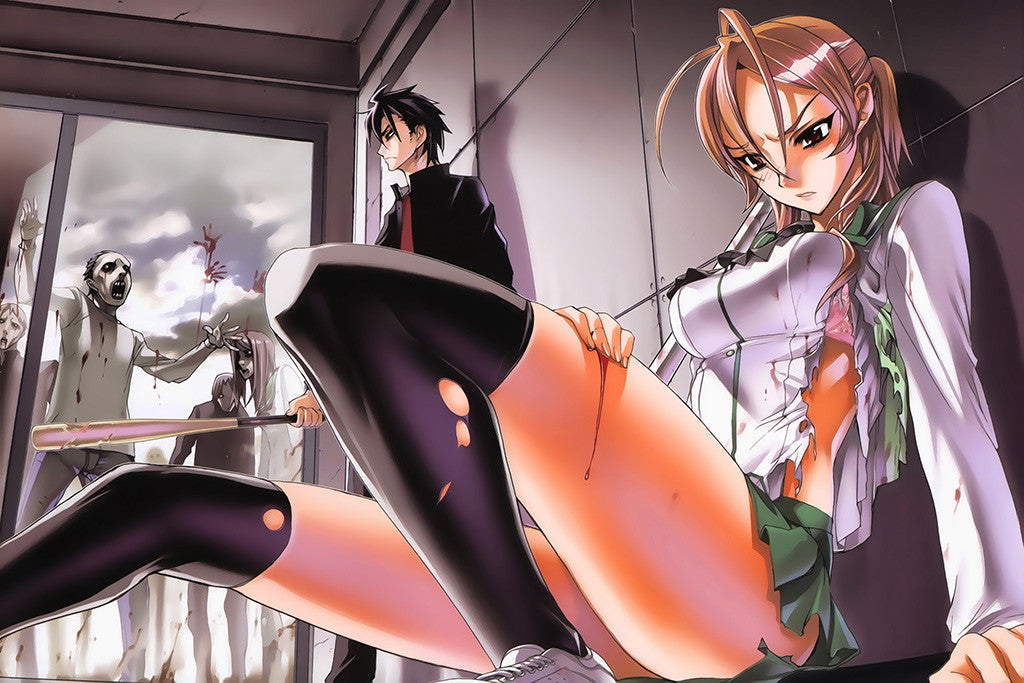 Highschool Of The Dead Zombie Hot Girl Poster