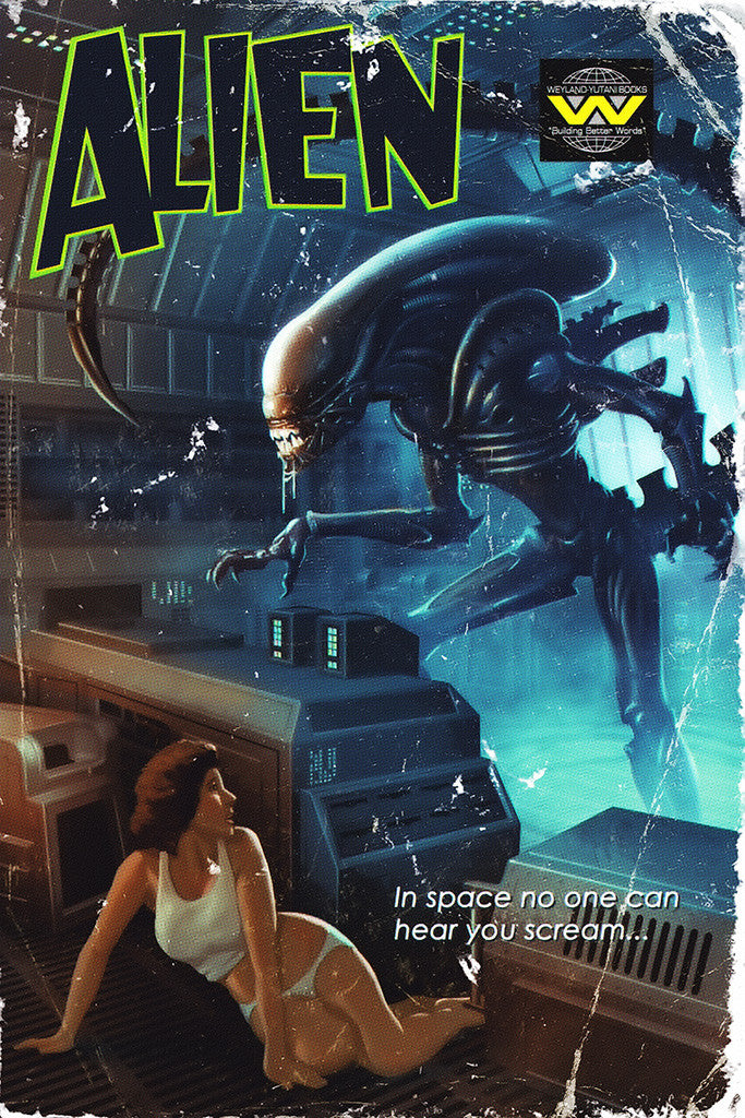 Alien Retro Style Classic Movie Fan Art Poster