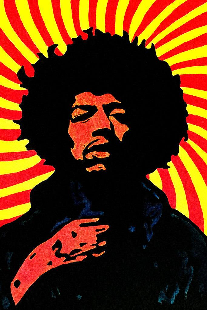 Jimi Hendrix Face Classic Rock Poster