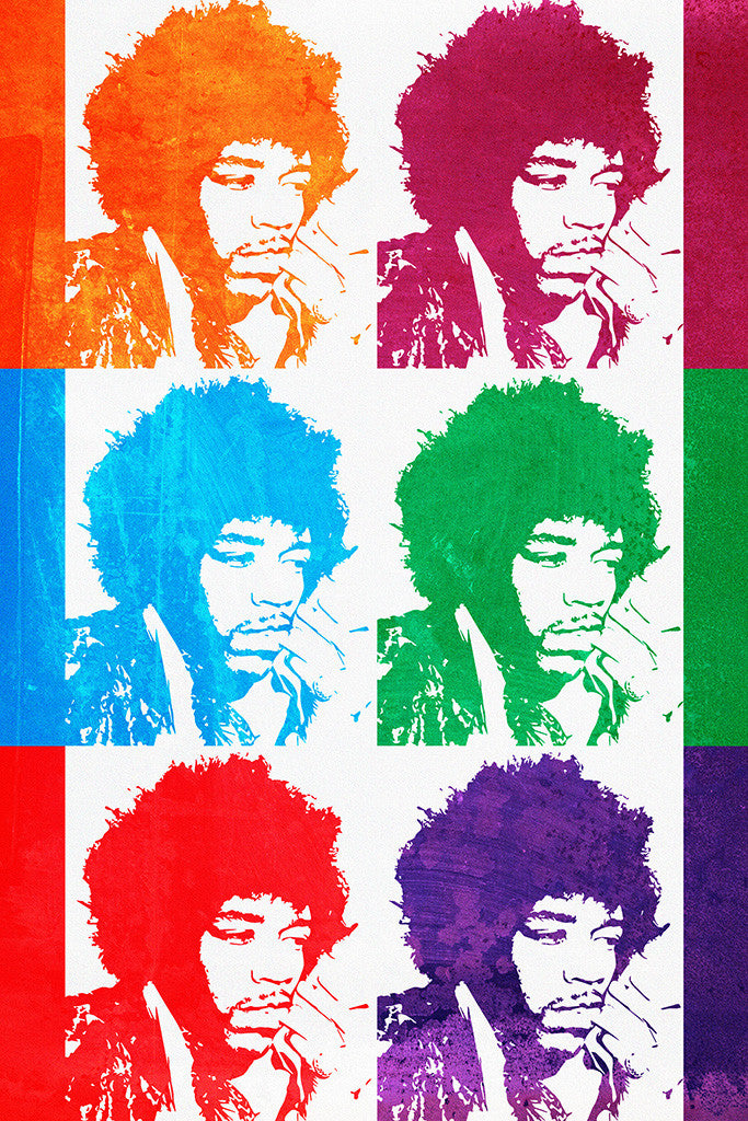 Art Poster Jimi colorful pop art style