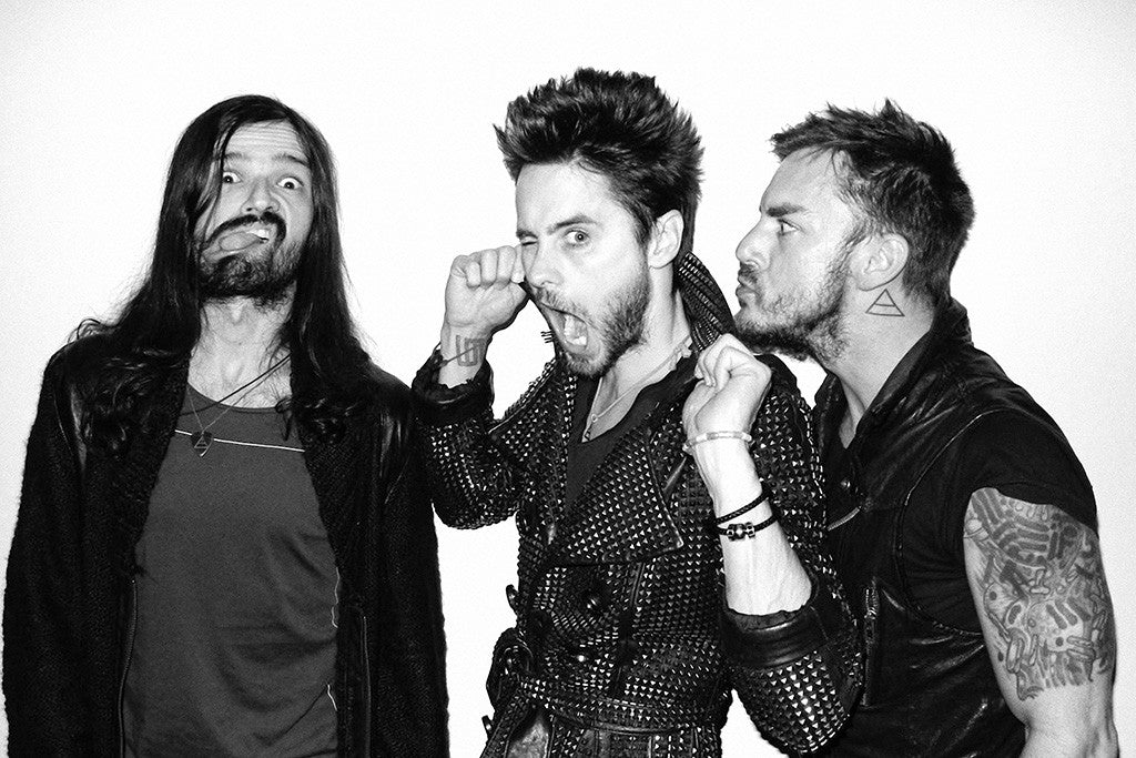 Thirty Seconds To Mars Members Rock Black and White Poster