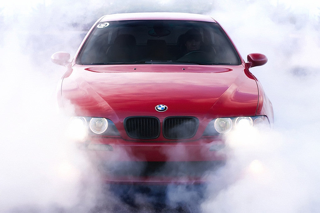 BMW M5 E39 Red Car Drift Poster