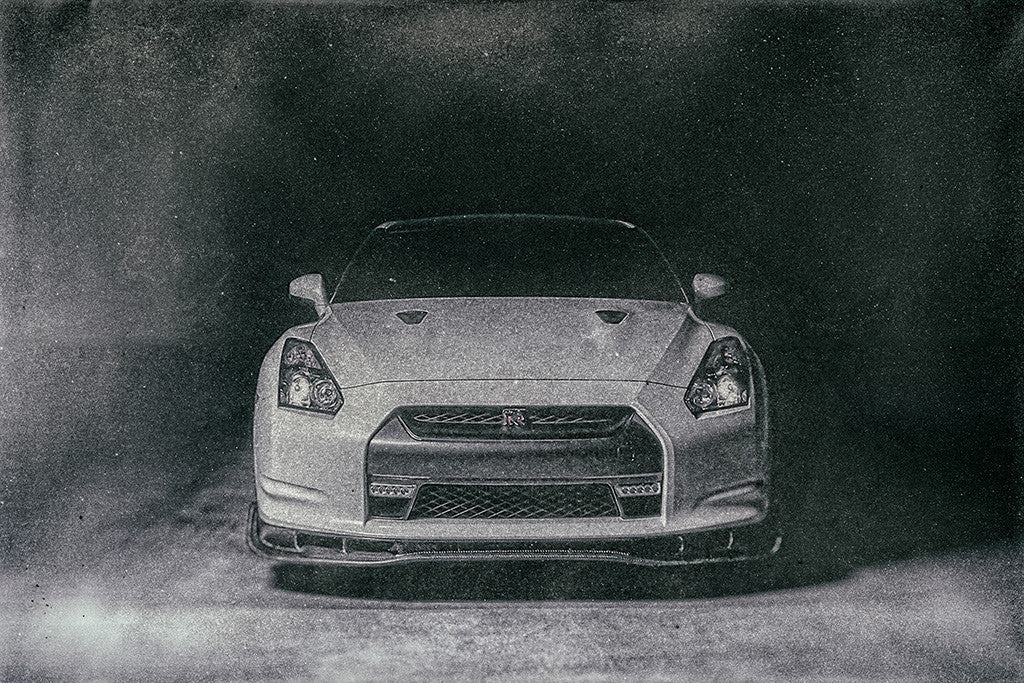 Nissan GT-R R35 Car Black and White Poster