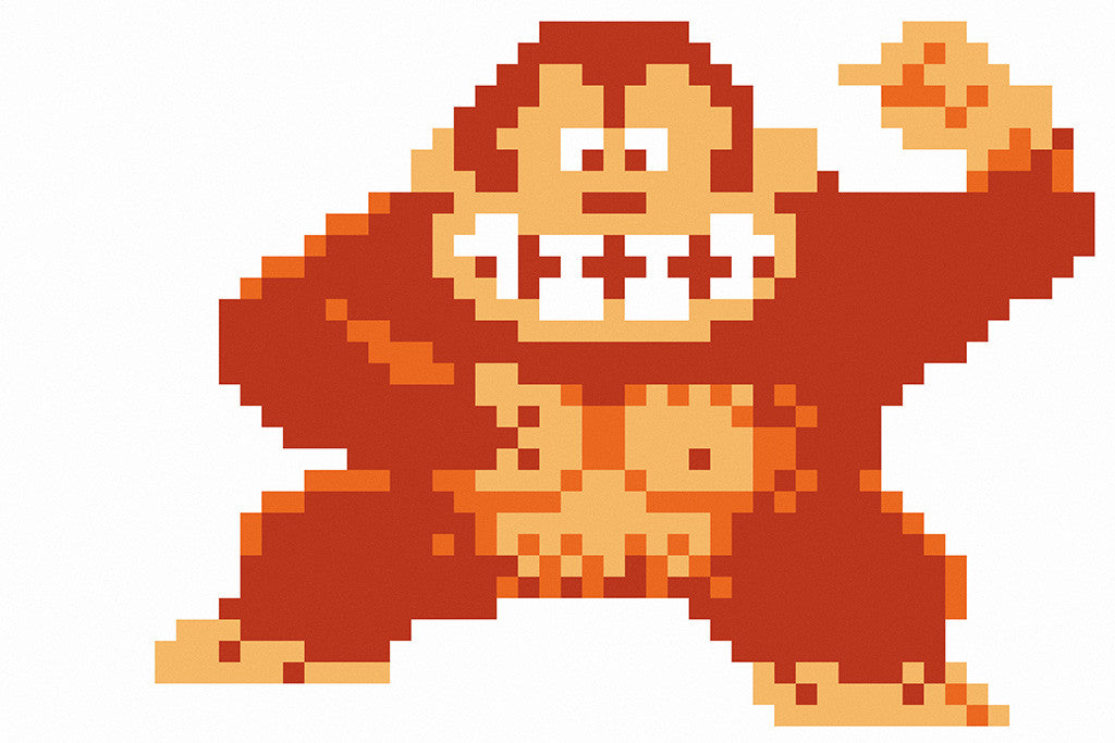Donkey Kong 8 Bit Old Classic Retro Game Poster