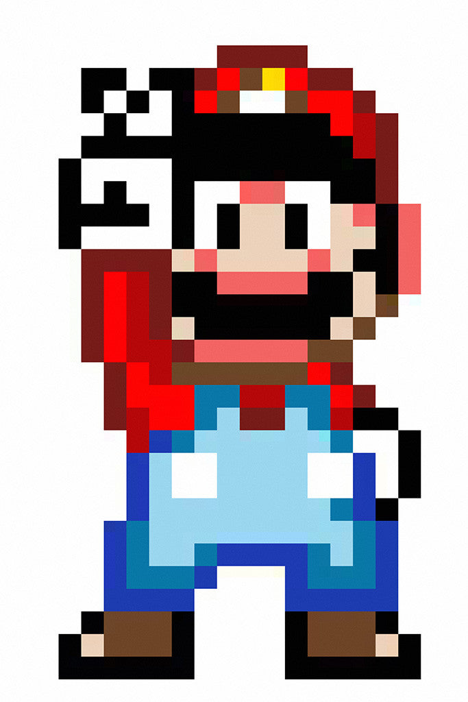 Super Mario Pixel Old Classic Retro Game Poster