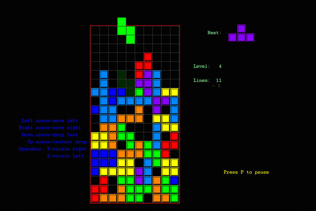 Tetris Screenshot Old Classic Retro Game Poster