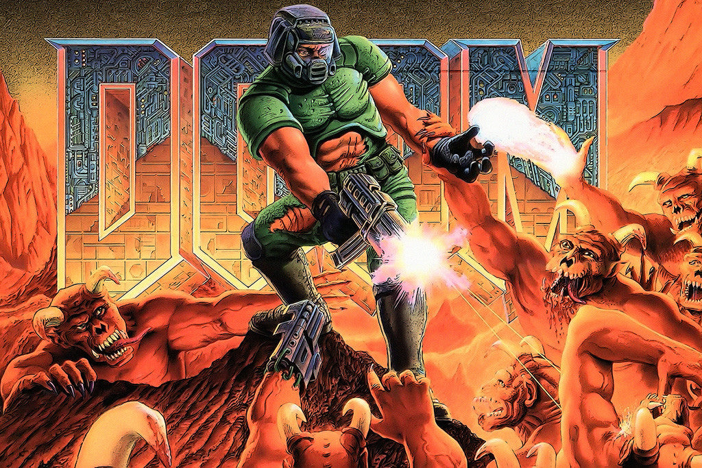 Doom 1 Old Classic Retro Game Poster